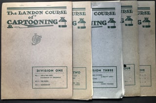Item #H26460 The Landon Course of Cartooning, 5 volumes (Divisions 1-5) in original mailing...
