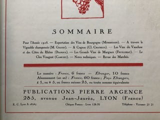 Grands Crus et Vins de France, Vol. 2 no. 1, Janvier 1928