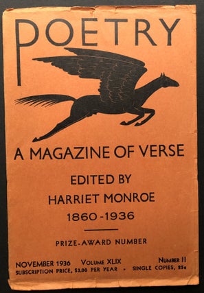 Item #H26505 Poetry A Magazine of Verse, November 1936. Marianne Moore, Louise Bogan, William...