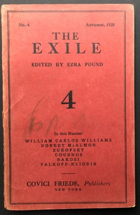 Item #H26515 The Exile, No. 4, Autumn 1928. Ezra Pound, Louis Zukofsky, Robert McAlmon, ed....