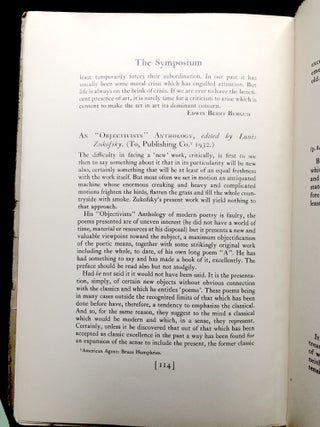 The Symposium, A Critical Review, Vol. IV no. 1 January 1933