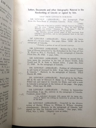 1914 auction catalogs: Library of Major William H. Lambert, Parts III (Civil War), IV (Lincolniana, Second Section), V (Lincolniana, Third Section: The Portrait Collection)