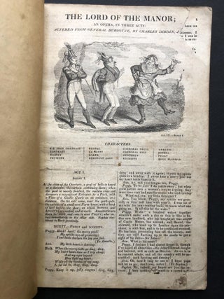 The Lord of the Manor (altered from Burgoyne by Dibdin); Fortune's Frolic (Allingham); Cross Purposes (O'Brien); Chapter of Accidents (Lee); Which is the Man (Cowley): 5 plays from "The London Stage" (1825-1827, 4 volume anthology of plays)