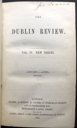 The Dublin Review, Vol. IV, New Series, January & April, 1865