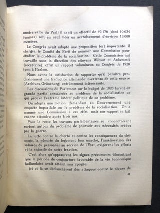 Hamburg 1923: Rapport su l'activité du parti ouvrier social-démocrate de Hollande / Bericht der Sozialdemokratischen Arbeiterpartei der Niederlande / Report of the social-democratic labour party of Holland