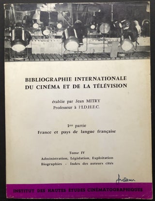 Item #H26894 Bibliographie internationale du cinéma et de la télévision, 1ere partie: France...