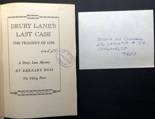 Drury Lane's Last Case, The Tragedy of 1599 -- Lee family copy