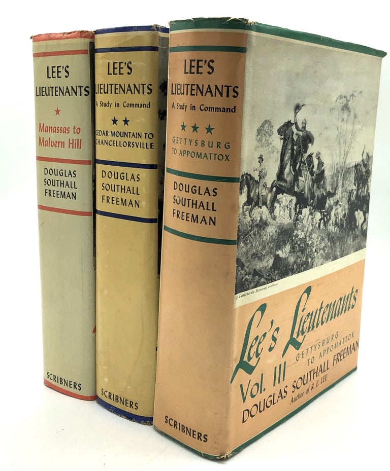Item #H27091 Lee's Lieutenants, 3 volumes - signed by author. Douglas Southall Freedman.