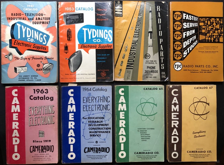 Item #H27122 Group of 8 electronics, radio & television catalogs from Pittsburgh distributors 1961-1966. Radio Parts Co. Tydings, Cameradio Co, RPC.