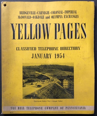 Item #H27353 Suburban Pittsburgh Yellow Pages, January 1954: Bridgeville, Carnegie, Colonial,...