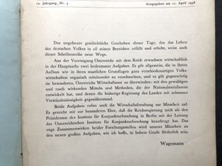 Monatsberichte des Österreichischen Institutes für Konjunkturforschung, 12. Jahrgang, Nummer 3, 1938