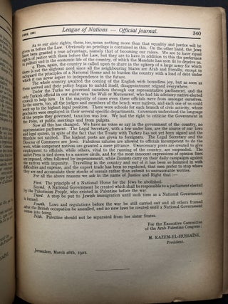 League of Nations, Official Journal, Second Year nos. 1-4, January-February 1921 - June 1921