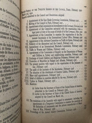 League of Nations, Official Journal, Second Year nos. 1-4, January-February 1921 - June 1921