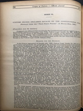 League of Nations, Official Journal, Fourth Year nos. 1-10 January-October 1923