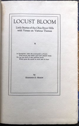 Locust Bloom: Little Stories of the Ohio River Hills with Verses on Various Themes