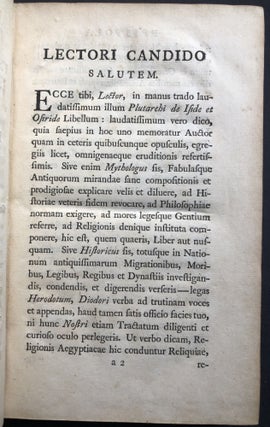 Ploutarchou Peri Isidos kai Osiridos; Plutarchi De Iside et Osiride liber; Graece et Anglice; Plutarch's Treatise of Isis and Osiris, Translated into English.