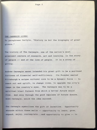 Giving the Good Life, A Panorama of The Carnegie and the People Who Created It - with letter from Robert C. Wilburn