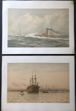 Old Naval Prints, a Scarce and Unusual Collection, 24 Prints in Colors, Depicting 75 Ships (1893)