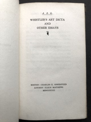 Whitler's Art Dicta and other essays