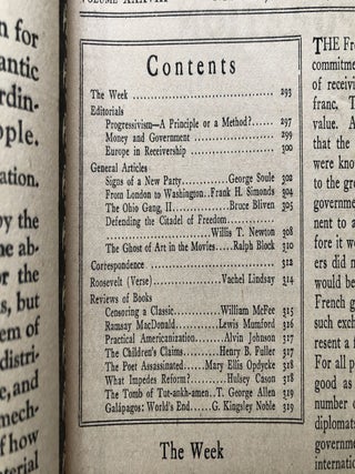 The New Republic, May 14, 1924, with Vachel Lindsay's "Roosevelt (A Poem)"
