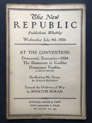 Item #H27741 The New Republic, July 9, 1924. Louise Bogan, Lewis Mumford