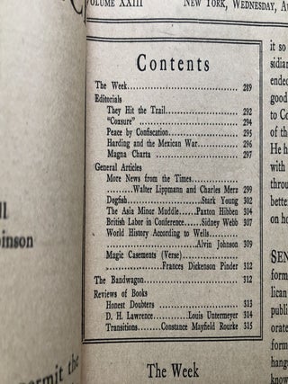 The New Republic, August 11, 1920