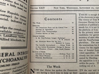The New Republic, September 22, 1920