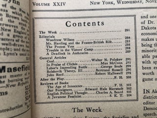 The New Republic, November 17, 1920