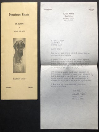Group of 18 letters plus photos from two breeders of mastiffs in Middleburg Virginia, 1957-1961: dogs, dog shows, breeders...and desegregation!
