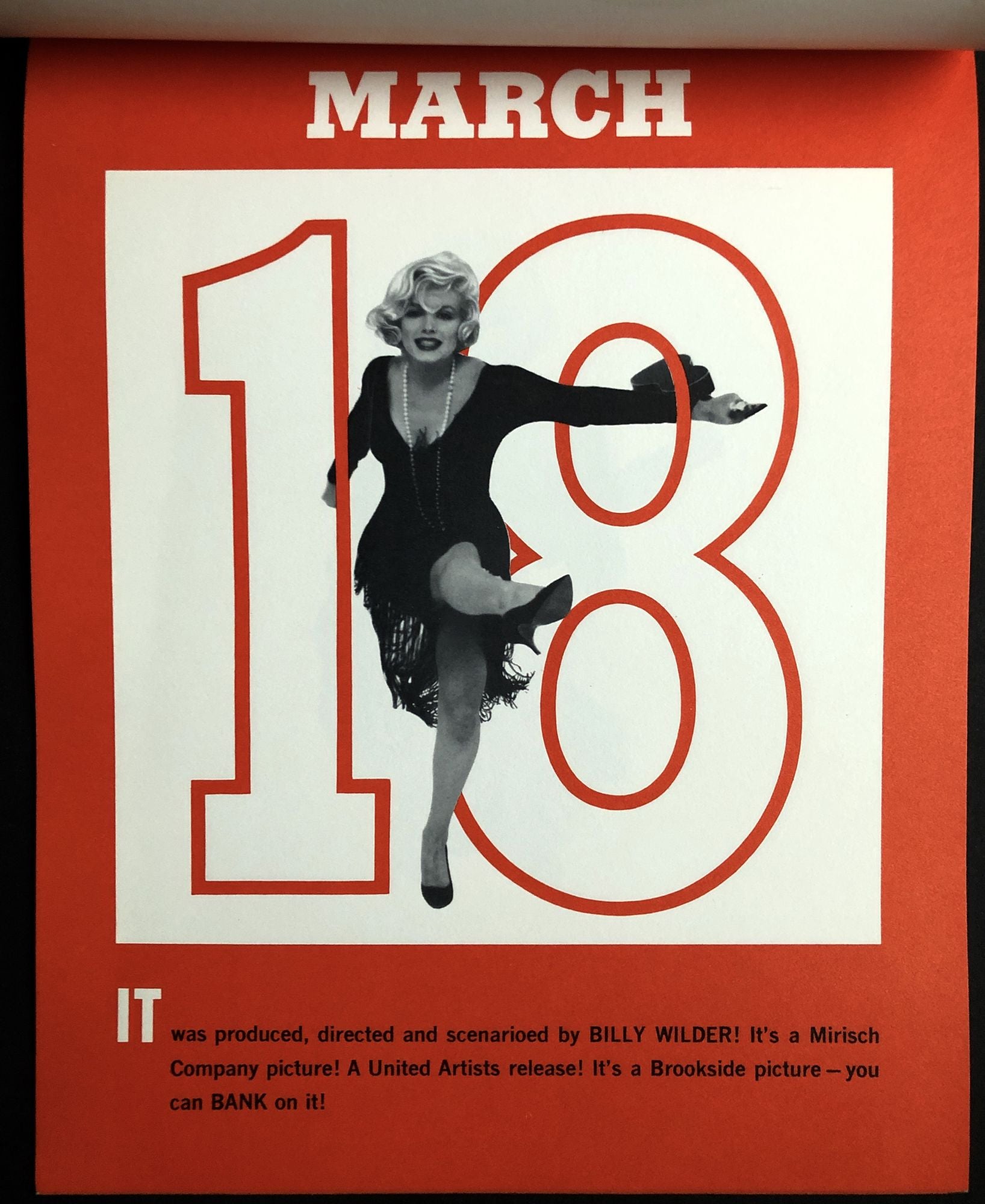 1959 Some Like It Hot promotional booklet: The New Marilyn Monroe Calendar, Very  HOT For March! | United Artists