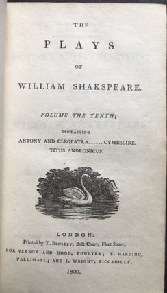 The Plays of William Shakspeare [Shakespeare], Vol. 10 (1800): Antony and Cleopatra, Cybeline, Titus Andronicus