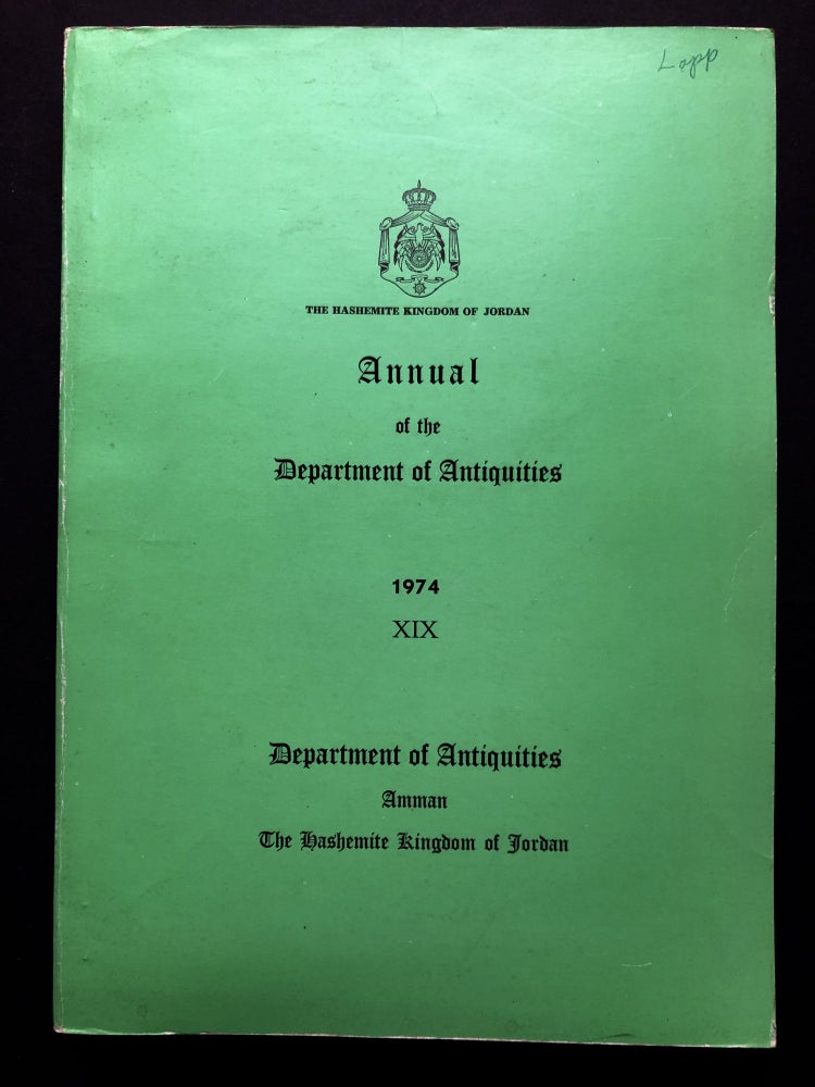 Item #H27987 Annual of the Department of Antiquities, 1974, Vol. XIX. Hashemite Kingdom of Jordan.
