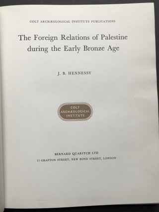 The Foreign Relations of Palestine During the Early Bronze Age