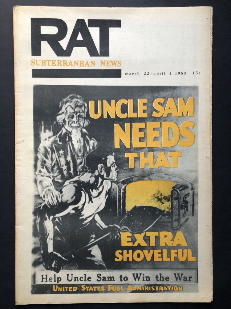 Item #H28123 RAT Subterranean News, Vol. I no. 2 (but perhaps no. 3), March 22-April 4, 1968 (underground lefty newspaper). Jeffrey Shero, ed.