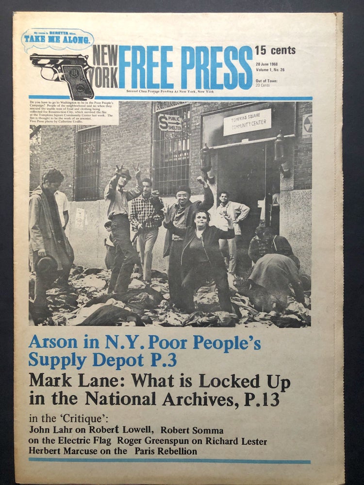Item #H28161 New York Free Press, Vol. I no. 26, June 20, 1968. Underground newspapers.