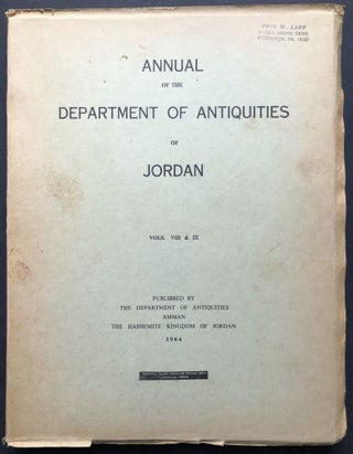 Item #H28198 Annual of the Department of Antiquities of Jordan, Vol. VIII & IX, 1964. James B....