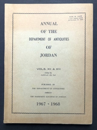 Item #H28203 Annual of the Department of Antiquities of Jordan, Vol. XII & XIII, 1967-1968. ed...