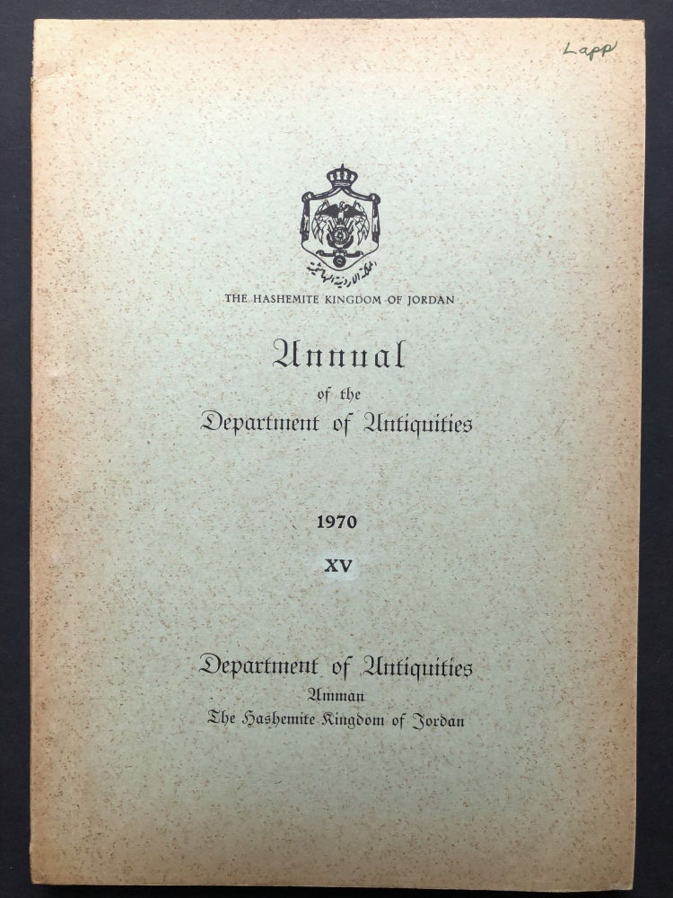 Item #H28204 Annual of the Department of Antiquities of Jordan, Vol. XV, 1970. ed H. J. Franken.