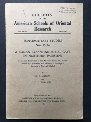 Item #H28212 A Roman Byzantine Burial Cave in Northern Palestine [Bulletin of the American...