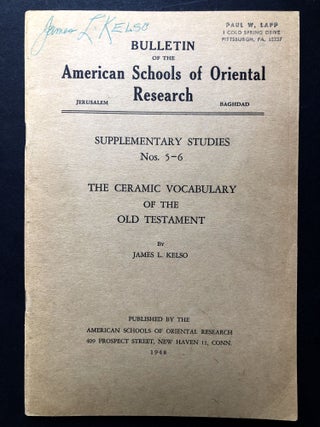 Item #H28217 The Ceramic Vocabulary of the Old Testament [Bulletin of the American Schools of...