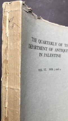 The Quarterly of the Department of Antiquities in Palestine, Vol. VI nos. 3 & 4, 1937