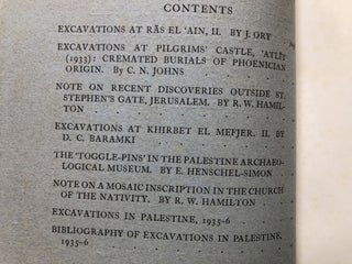 The Quarterly of the Department of Antiquities in Palestine, Vol. VI nos. 3 & 4, 1937