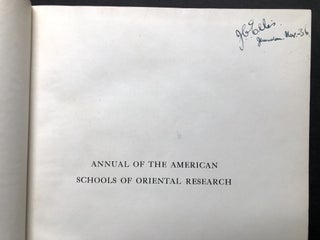 The Annual of the American Schools of Oriental Research, Vol. XIII, 1931-1932