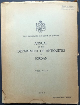 Item #H28266 Annual of the Department of Antiquities of Jordan, Vols. IV & V, 1960. R. De Vaux