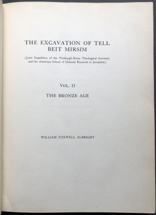 The Excavation of Tell Beit Mirsim, Vol. II: The Bronze Age; The Annual of the American Schools of Oriental Research, Vol. XVII, 1936-1937