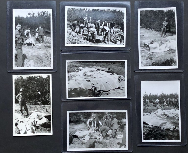 Item #H28338 18 ca. 1944 original photos of American infantry exhuming bodies from a mass grave left by the Germans