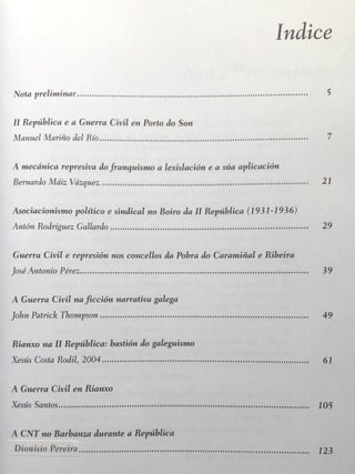 ACATAS ((2005): III Xornadas de Historia e Cultura; A II Republica e a Guerra Civil na Bisbarra da Barbanza