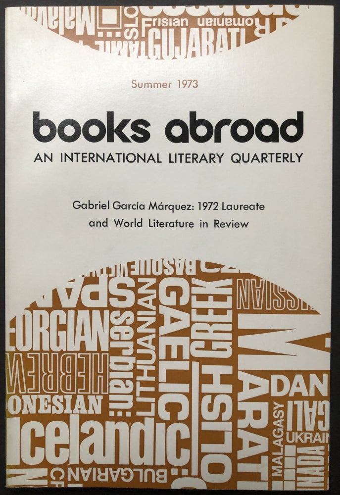 Item #H28455 Books Abroad, Vol. 47 no. 3, Summer 1973: Gabriel Garcia Marquez issue. Jorge Luis Borges, Mario Vargas Llosa.