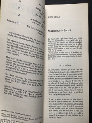 Yale French Studies no. 29, Spring-Summer 1962: The New Dramatists