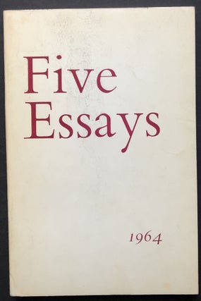 Item #H28640 Five Essays, 1964. R. T. Jackson, T. W. Cooper, E. P. Smith, J. H. Alexander, T. G....